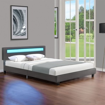 ŁÓŻKO TAPICEROWANE 180/200 AVENTA + STELAŻ + LED