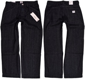 LEE spodnie HIGH WAIST straight NAVY jeans CARPENTER _ W24 L31