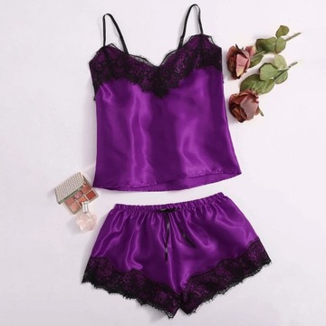 Sexy Lace Pajamas Suit Women V-Neck Sleepwear Ling