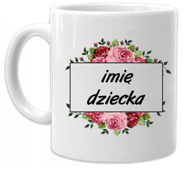 Kubek z nadrukiem prezent dla dziewczynki chłopca imię dziecka mix wzorów