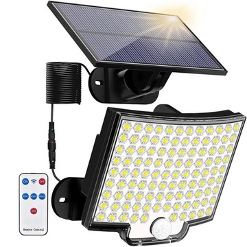 LAMPA LED SOLARNA NAŚWIETLACZ Z CZUJNIKIEM OGRODOWA ZEWNĘTRZNA