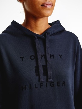 Tommy Hilfiger bluza Regular Flock Hoodie granatowy S