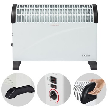 GRZEJNIK KONWEKTOROWY ELEKTRYCZNY TERMOSTAT 3 TRYBY 750W 1250W 2000W NAWIEW