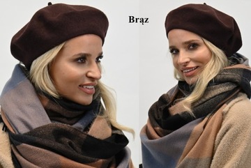 БЕРЕТ женский шерстяной ФРАНЦУЗСКИЙ с антенной ЦВЕТА