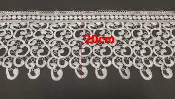 Английское гипюровое декоративное кружево, белое, 20 см на метр, для штор, ОТЛИЧНОЕ КАЧЕСТВО.