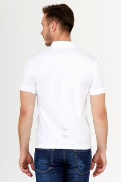 EA7 EMPORIO ARMANI Biała koszulka polo z logo r XL