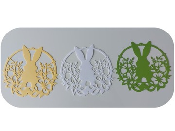 ZAWIESZKA AŻUR OZDOBA AŻUROWA GIRLANDA ŚWIĘTA DŁ.85 CM GRAFIKA ZAJĄCZEK