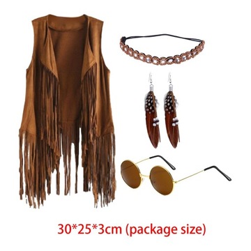 Hippie Costumes Clothes Disco Outfits Tassel XL