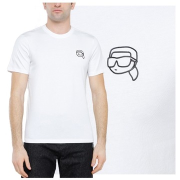 biała koszulka meska karl lagerfeld tshirt meski małe logo bawelniany r.M