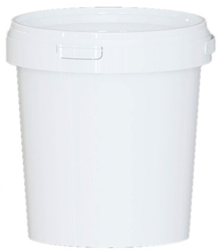 Wiaderko plastikowe 0,6 L Białe z pokrywką 10 szt.