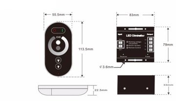 РАДИОДИММЕР СВЕТОДИОДНАЯ ЛЕНТА ПУЛЬТА ДИСТАНЦИОННОГО УПРАВЛЕНИЯ 18А 216Вт 12В 24
