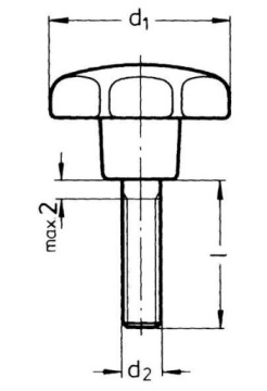 Ручка-звездочка M6x32-25 наружная