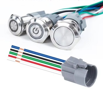 Przycisk włącznik przełącznik bistabilny wandaloodporny 19mm