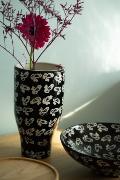 Керамическая высокая ваза РЫБА