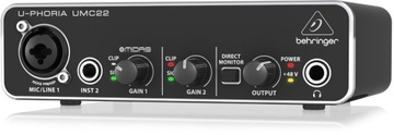 Аудиоинтерфейс предусилителя UMC22 U-Phoria Behringer MIDAS
