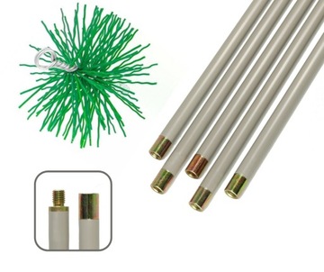 Zestaw do czyszczenia komina od dołu 7m 200mm