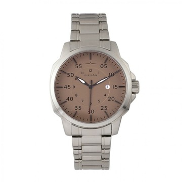 Elevon Hughes Bracelet Watch w/Date - Silver/Tan