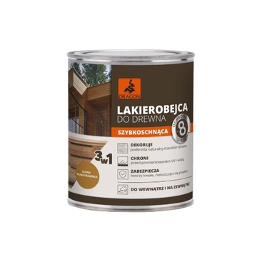 DRAGON Lakierobejca do drewna szybkoschnąca 700ml SOSNA SKANDYNAWSKA
