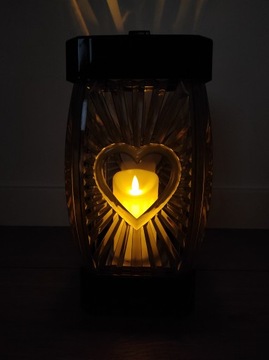 фонарь-свеча гламур HEART для могильного памятника 25 см