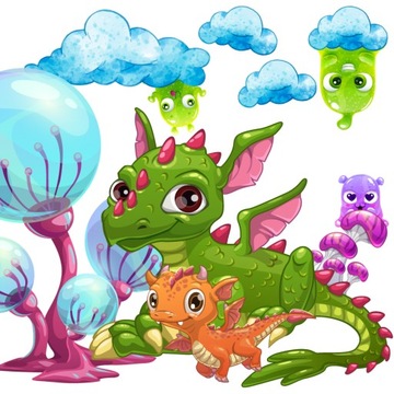 naklejki naklejka na ścianę dla dzieci Dinozau 200