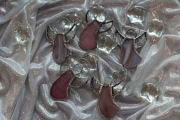 Ангелочки из витражей Тиффани НАБОР из 5 шт. Розовый