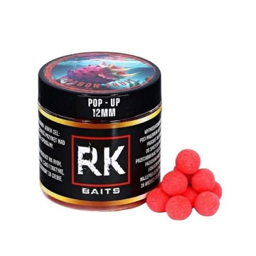 Kulki proteinowe RK Baits Dragon Fruit Fluo Pop Up 12mm Haczykowe Pływające