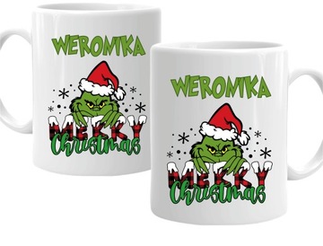 Kubek z GRINCH prezent na święta + IMIĘ 330ml kartonik