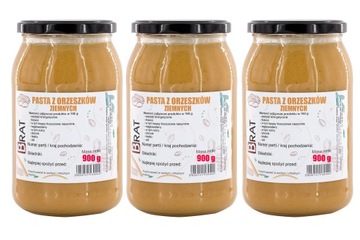 MASŁO ORZECHOWE 3x900 peanut butter BEZ SOLI CUKRU