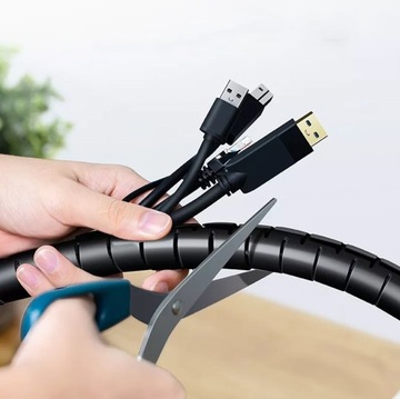 КАБЕЛЬНЫЙ ОРГАНАЙЗЕР ГИБКАЯ МАСКА КРЫШКА КАБЕЛЬНАЯ КРЫШКА СПИРАЛЬ 2м