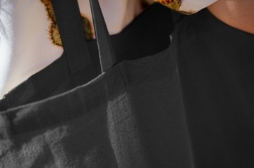 ХЛОПКОВАЯ СУМКА 38х42 ЧЕРНАЯ 145г ECO SHOPPING