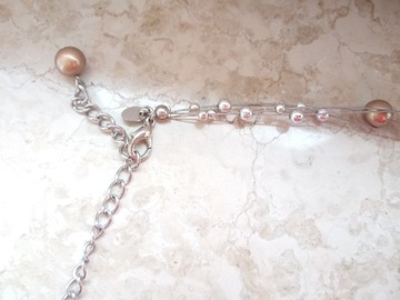 Y2k винтажное жемчужное колье, колье, металлический медный жемчуг на нитке в стиле бохо