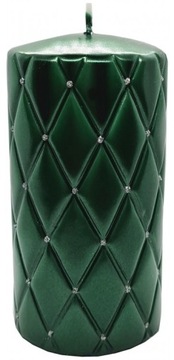 ŚWIECA OZDOBNA FLORENCJA ZIELONA ARTMAN 14cm