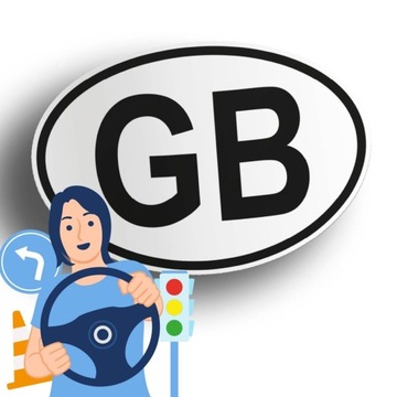 Naklejka owalna z kodem kraju na samochód Wielka Brytania - GB