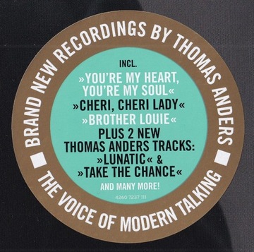 Томас Андерс MODERN TALKING HISTORY 2LP VINYL HIT
