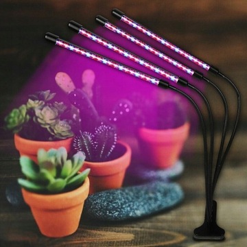 СВЕТОДИОДНАЯ ЛАМПА ДЛЯ ВЫРАЩИВАНИЯ РАСТЕНИЙ 4 ГОЛОВКИ ТАЙМЕР ДЛЯ ВЫРАЩИВАНИЯ ЦВЕТОВ МОЩНЫЙ