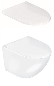 Белая подвесная чаша + плавно закрывающаяся доска SLIM.