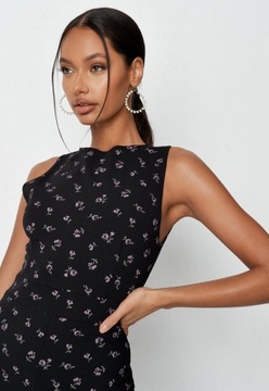 MISSGUIDED CZARNY KOMBINEZON KULOTY PRINT (34)