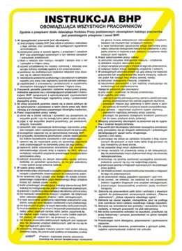 Instrukcja BHP - OBOWIĄZUJĄCA WSZYSTKICH PRACOWNIKÓW