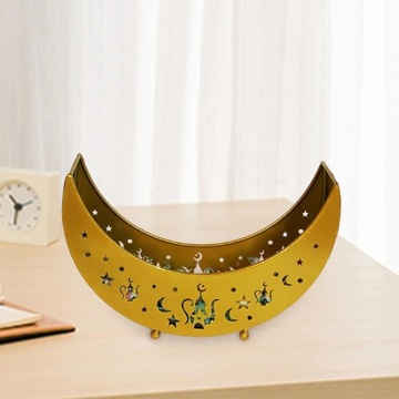 Рамадан Полумесяц Металлическая сервировочная утварь Поднос Контейнер Стол Aureate