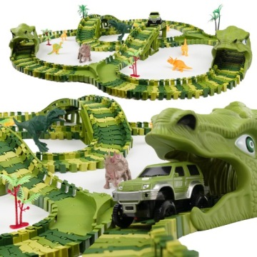 Jujrassic závodní dráha park dinosaurů 240 el. tunely mosty