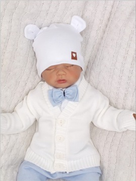 Белый кардиган для мальчика на крещение 62