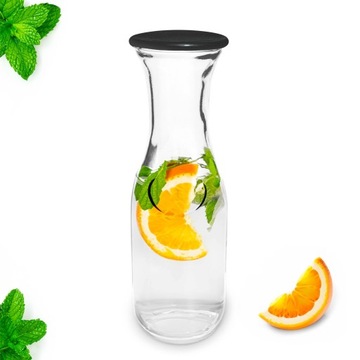 KARAFKA 1000ml na wino wodę sok Z WIECZKIEM zamykana uniwersalna szklana