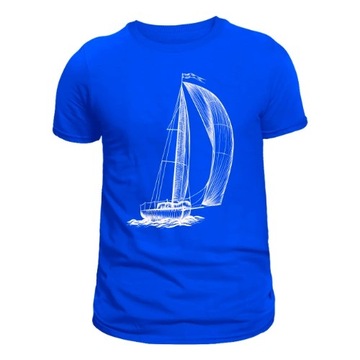 Spinaker Męski T-shirt Niebieski L