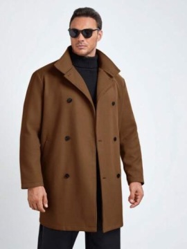 ПАЛЬТО SHEIN МУЖСКОЕ КЛАССИЧЕСКОЕ, КОРИЧНЕВОЕ, 3XL, 1л