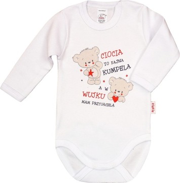 Боди с принтом AUNT UNCLE Бежевый размер 104 KLEKLE