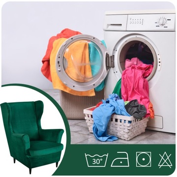 ЧЕХОЛ ДЛЯ СТУЛА ЗЕМЛЯ, БУТЫЛОЧНО-ЗЕЛЕНЫЙ, ЭЛАСТИЧНЫЙ ВЕЛЮР