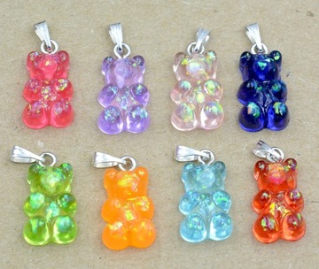 8x zawieszka MIŚ gummy bear HARIBO błyszczący
