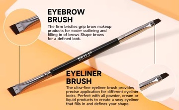 BEILI Скошенная двусторонняя кисть для подводки бровей и глаз с синтетическим ворсом.