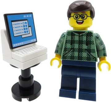 Programista / Informatyk - customowa figurka z części LEGO