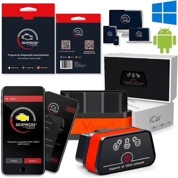 INTERFEJS DIAGNOSTYCZNY OBD2 iCAR2 BT3.0 OBD2 ELM327 SDPROG PROGRAM Android